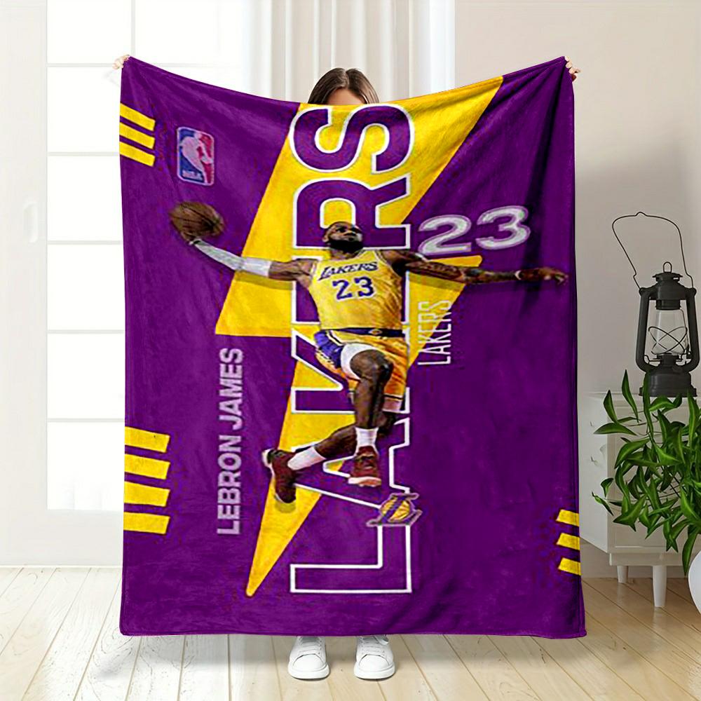 LeBron James Lakers No. 23 Flannel Blanket for bedroom, living room, sofa, and nap sofas.