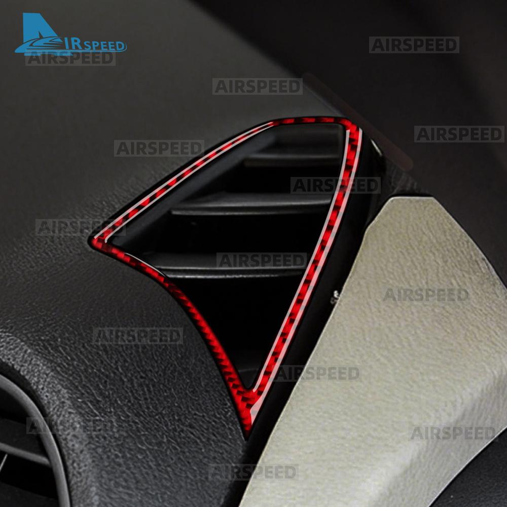 Real Soft Carbon Fiber Trim Sticker For Mercedes Benz SLK R171 2004 2005 2006 2007 2008 2009 2010 Air vent On Sides of Dashboard
