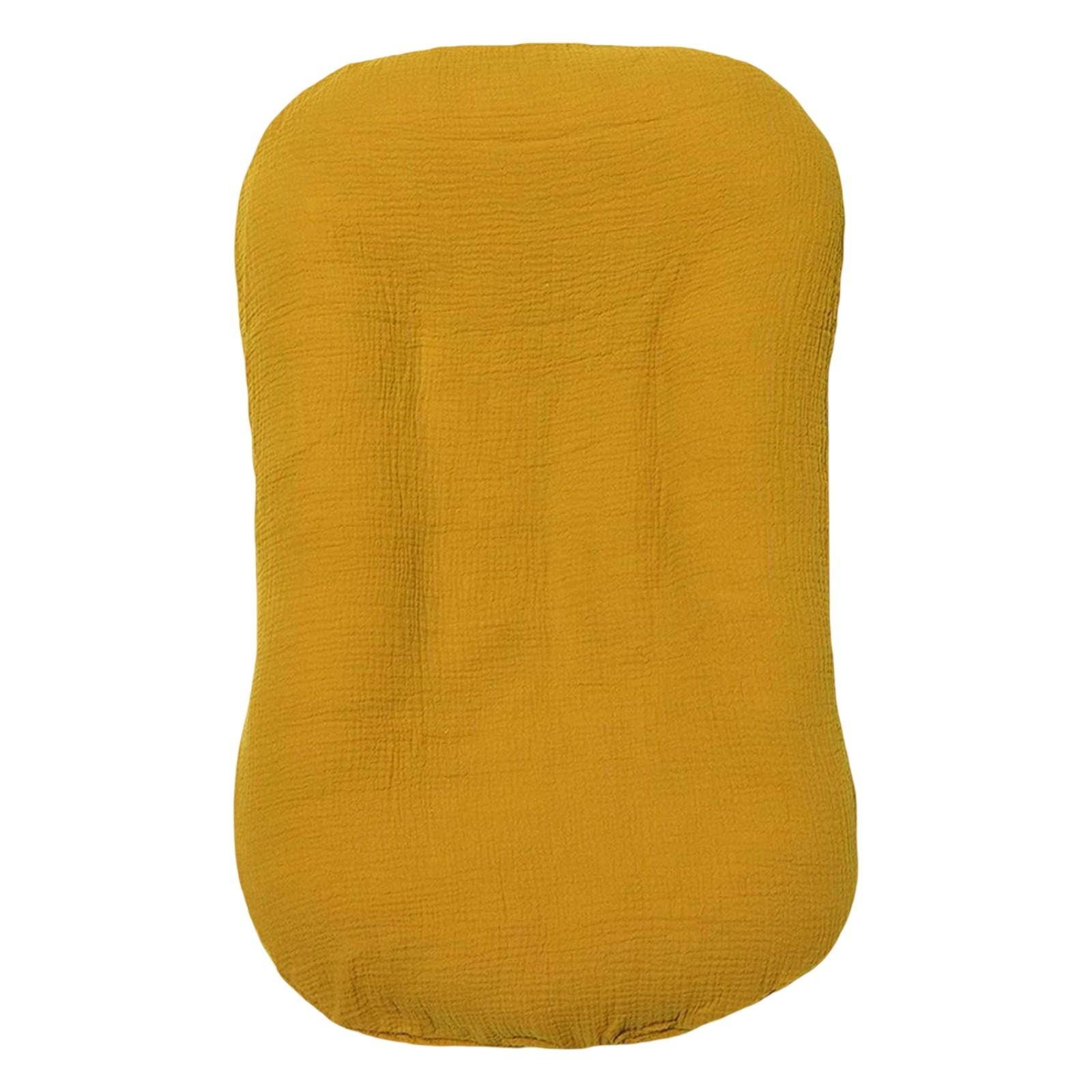 

Муслиновый чехол для детского шезлонга, мягкий чехол из органического хлопка, подходит для шезлонга для новорожденных мальчиков и девочек One Size жёлтый