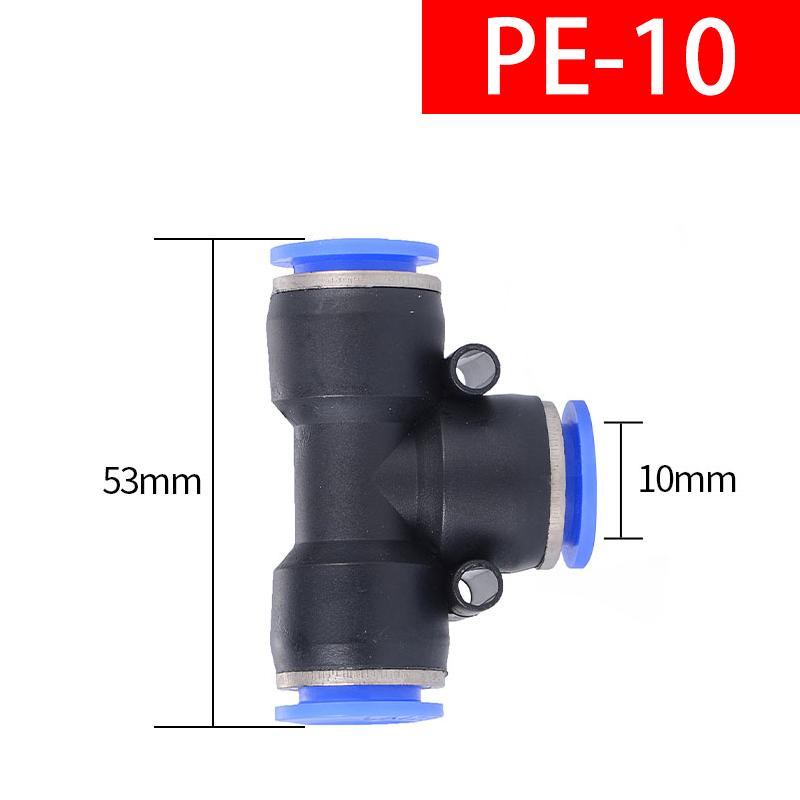 PE Air Connectors 4mm 6mm 8mm 10 12MM Pneumatic Fitting Quick Connect Slip Lock Tee 3Way Plastic Pipe Water Hose Tube Connector