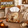 1pc Highland Cow & Pumpkin Moon Tissue Box Cover - Scottish Farmhouse Toilet Paper Holder Cover, Foldable Storage Suitable, Bathroom, Living Room Deco