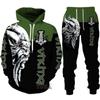 Spring Autumn 3D Printed Fierce Eagle Pattern Hoodies Sweatshirt Men's Sweatpants Set Unisex Tracksuit Fashion Men Clothing Suit