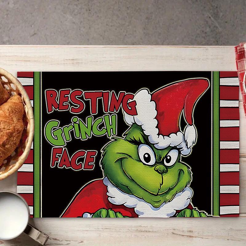 2024 Fete de masă din in de Crăciun - Decor de sărbători festive, izolate, design imprimat