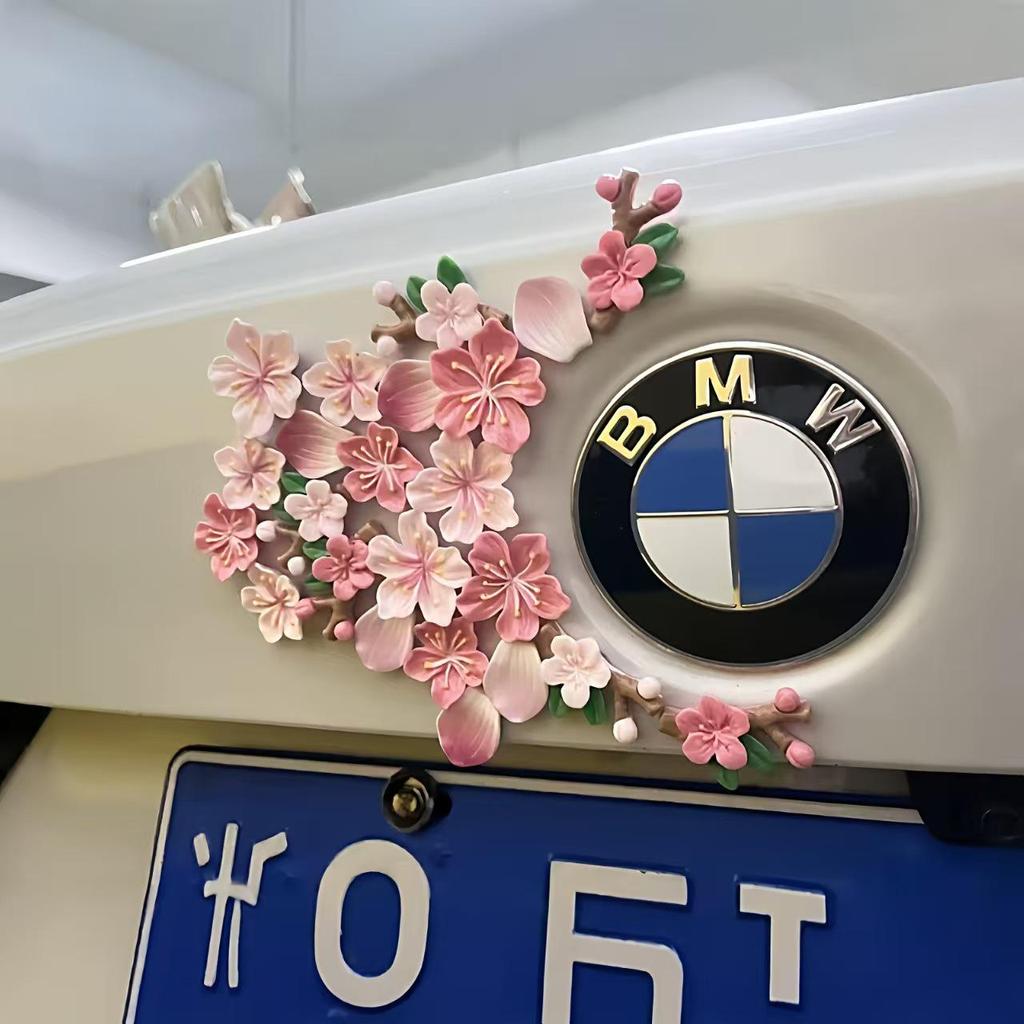 3D Pfirsichblüten Auto Heckaufkleber - Elektro & Dreirad Dekoration