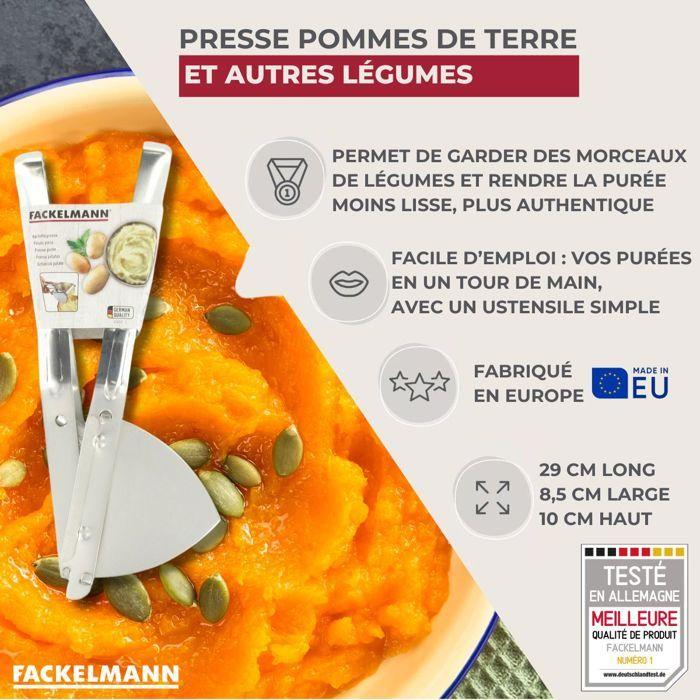 Presse-purée - fackelmann - 45450 - acier inoxydable - facile à utiliser - 29 x 10 x 8,5 cm