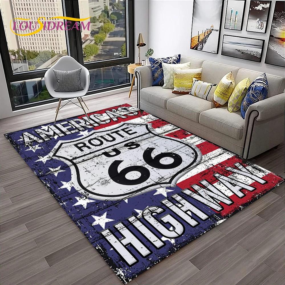 Mother Road,Historic Route 66,mãe Estrada Carpet Rug for Home Living Room Bedroom Sofa Doormat Decor,Area Rug Non-slip Floor Mat