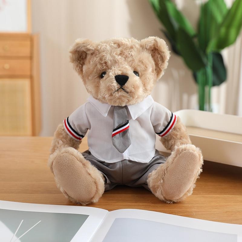 25cm Cute Cartoon Uniform Couple Bear Plush Toy Kawaii Suit Skirt Bear Stuffed Plush Animals Doll Pillow Birthday Gift For Kids