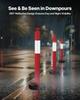 VEVOR 6 Pack Traffic Delineator Posts, 1140 Mm Traffic Safety Cones with Fillable Base and Reflective Strips