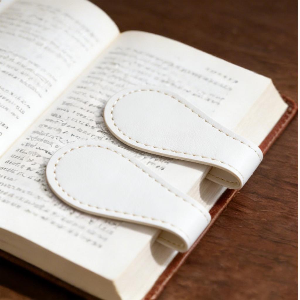 Retro Magnetic Leather Bookmark, Double-ended Positioning Leather Magnetic Bookmark, Bookmark Accessory