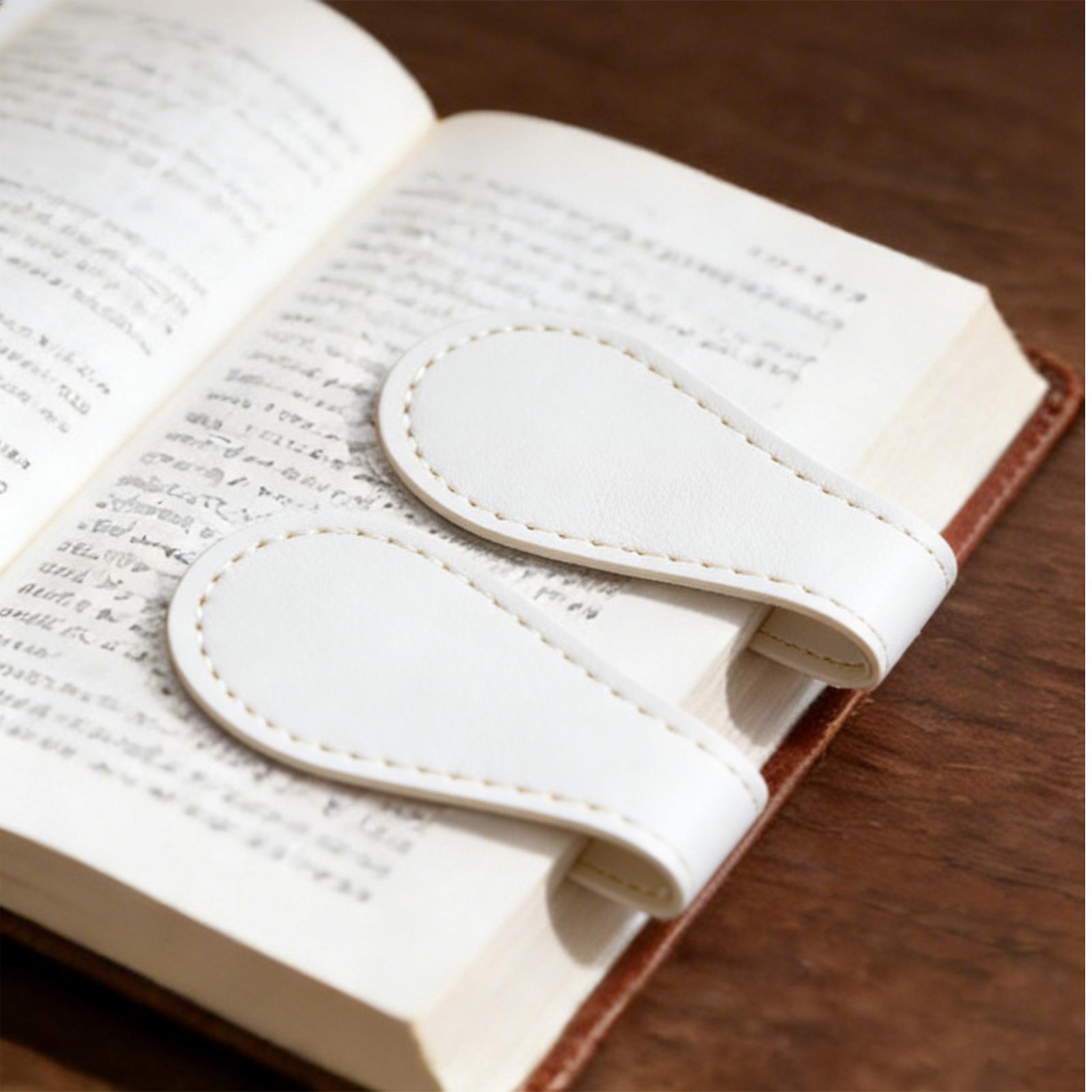 

Retro Magnetic Leather Bookmark, Double-ended Positioning Leather Magnetic Bookmark, Bookmark Accessory One Size білий