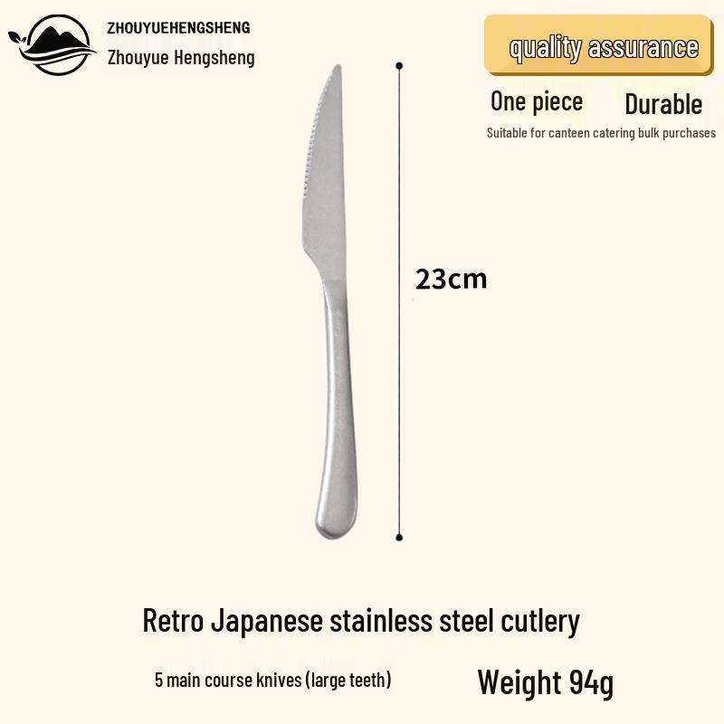Japanese Retro 304 Stainless Steel Dinnerware Collection