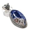 Piatră prețioasă Sodalit Argint Sterling 925 Făcut manual Cadou Bijuterii Pandantiv 2,21" p3f98
