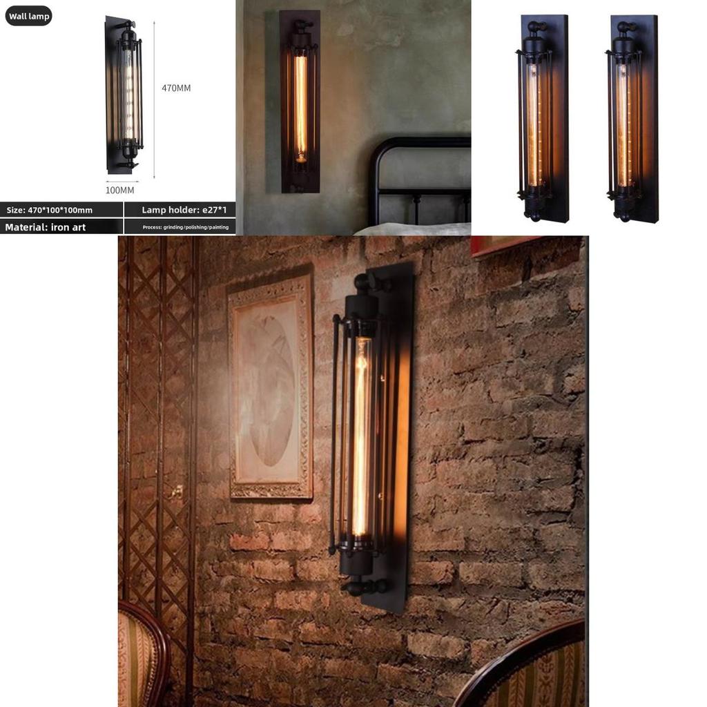 Vintage Style Metal Cage Wall Lamp Led For Restaurant And Bar Lighting