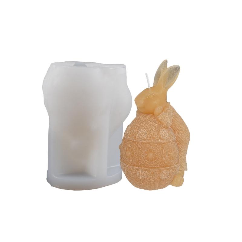 Candle Mold Aromatherapy Candle Mold 3D Bouncing Rabbit Plaster Epoxy Mold for DIY Crafts Soap Present Candle Making
