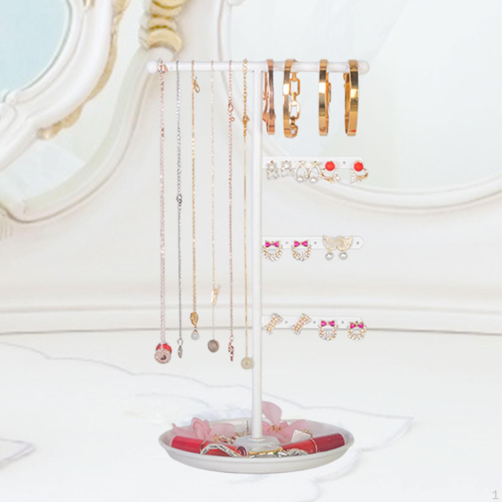

Органайзер для ювелірних виробів Тримач для сережок Універсальна настільна вішалка для намиста Підставка для виставок білий