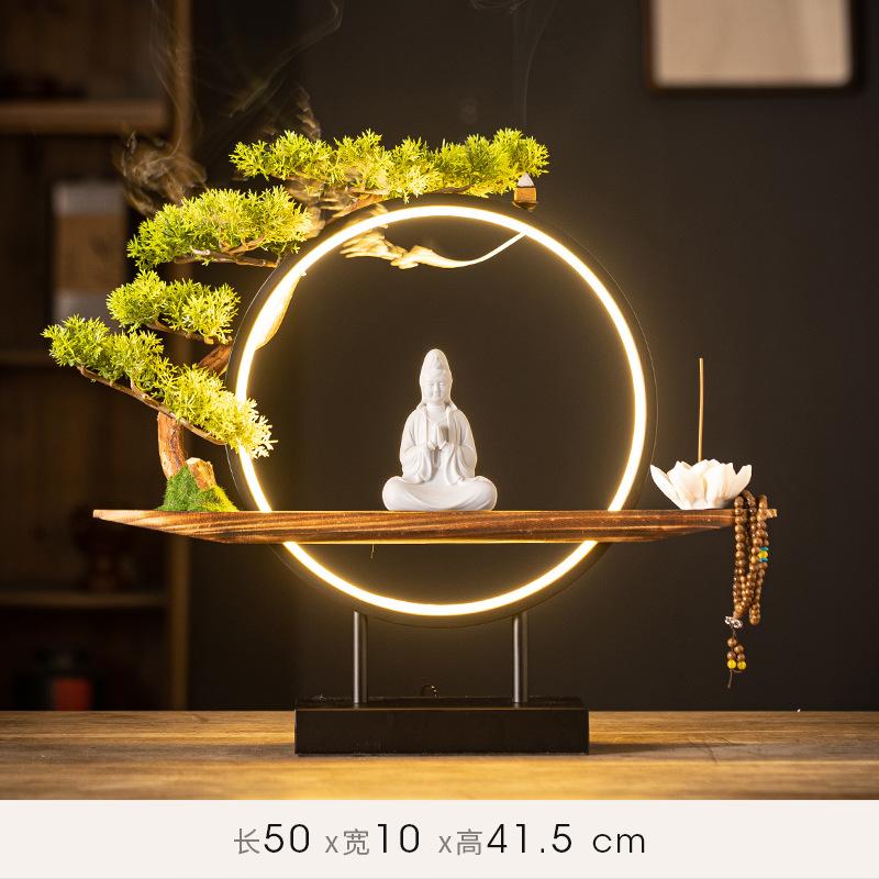 Bodhisattva Guanyin Buddha Socha Ozdoba Keramika Porcelán Zpětný Kadidelník Buddha DOMOV Svatyně oltář FENG SHUI Socha