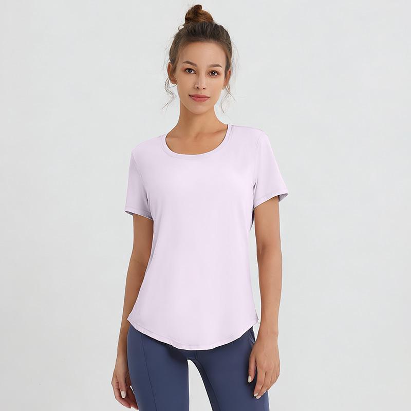 Women's Summer Slimming Yoga Cover-up T-shirt - Loose Fit, Short Sleeve Fitness Top for Running and Training