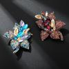 Fashion Crystal Colored Rhinestone Flowers Shape Brooches For Women Coat Jewelry Accessries Gifts