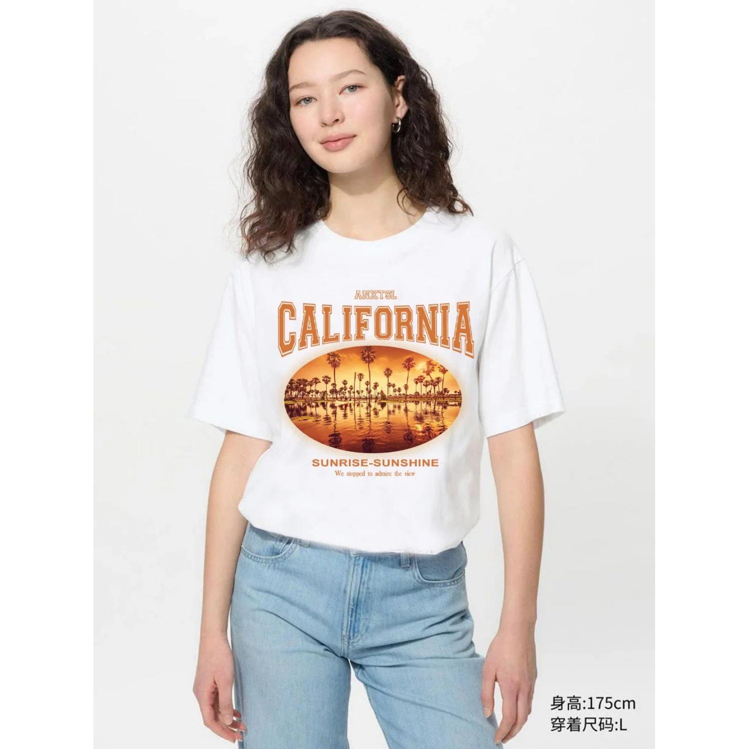 

California Sunr Fashion Streetwear Graphic T Shirt Only Fans Funny T-Shirts Short Sleeve Humor Tees Unisex Y2k Aesthetic Clothes XXXXXL білий