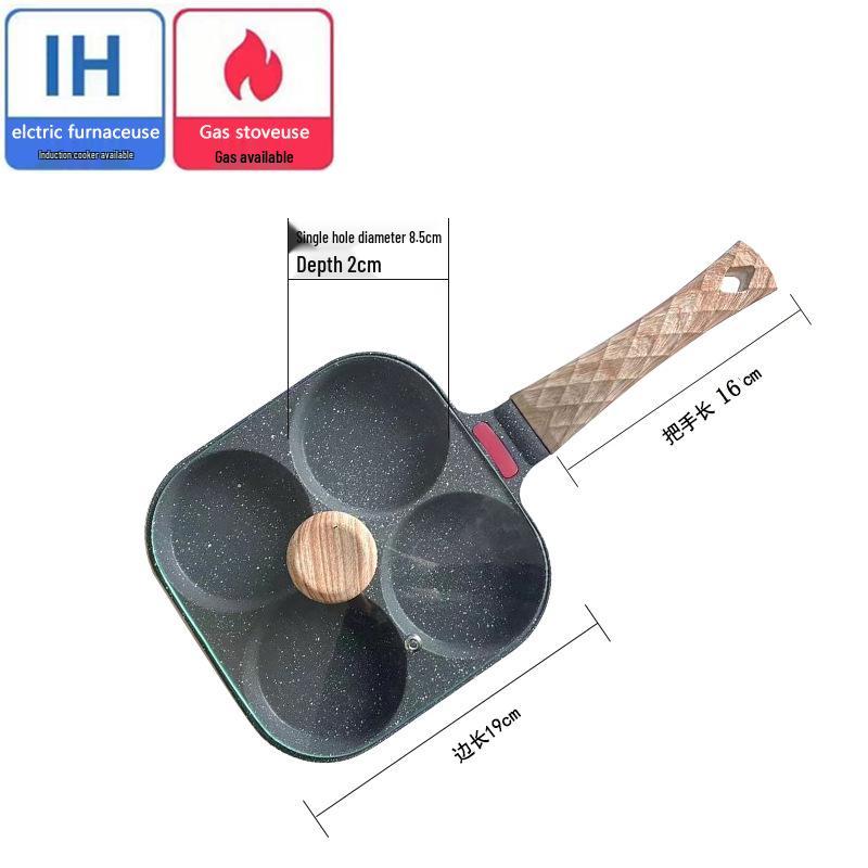 Maifan Stone Non-Stick Four-Hole Egg Pan with Lid