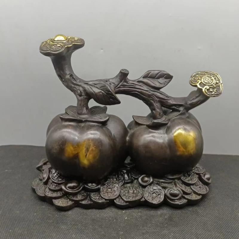 

Антична мідна прикраса Подарунок на новосілля Будинок Декор для винної шафи Хурма as Shown in the Figu