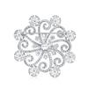 Frozen Winter Swirl Holiday Party CZ Cubic Zirconia Scarf Christmas Statement Snowflake Brooch Pin for Women Silver Plated "Big Brass"