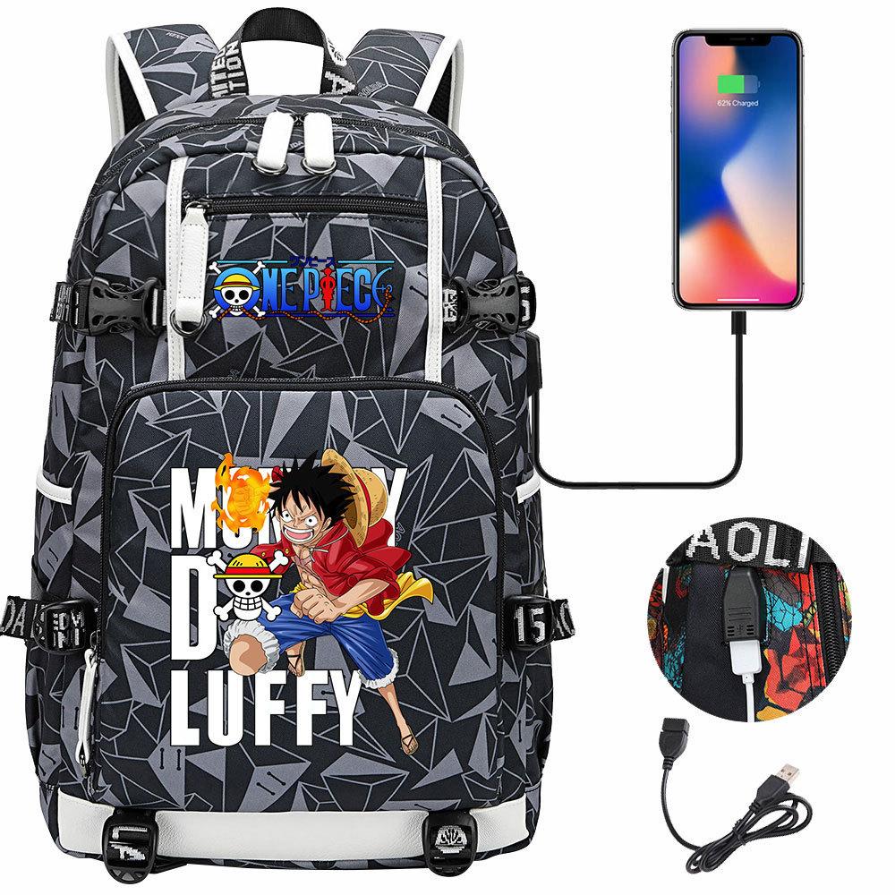 RiMan ONE PIECE Luffy Printed Teen Student School Bag Large Capacity Men's and Women's Leisure Travel Backpack