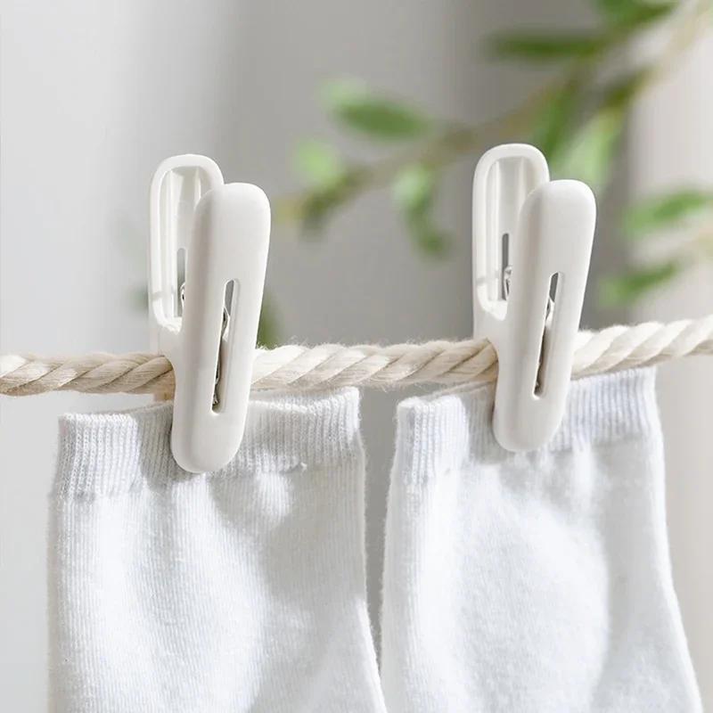 12pcs/set Clothes Pegs Fixed Windproof Clip Laundry Clips Hanging Rope Multifunctional Windproof Towels Socks Clothespin Hangers
