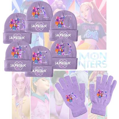 Demon Hunters Anime Gloves Winter Warm Gloves Cartoon Letter Print KPOP Gifts for Boys Girls Adult Birthday Cute