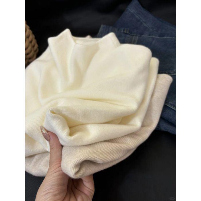 

Премиальный женский облегающий вязаный свитер – Зимний с полувысоким воротником, длинным рукавом, воротником-стойкой, коллекция Осень/Зима. One Size