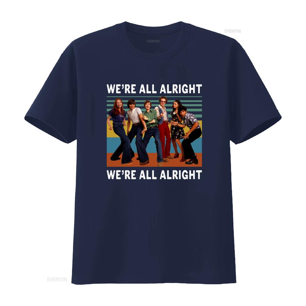 Vintage Retro That 70s Show Were All Alright Cast Print Casual T Shirt Vintage Breathable Graphic Top For Everyday Wear