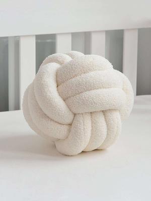Woven Ball Pillow, Knotted Cushion with Backrest, Perfect for Sofa Decoration For Home, Bedroom Decoration