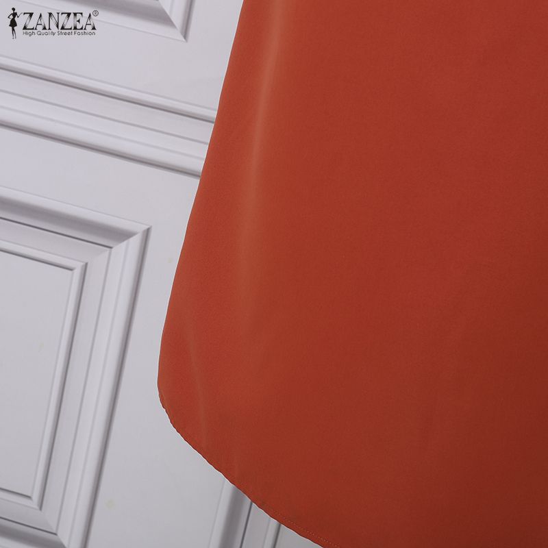 ZANZEA Women Casual Round Neck Short Sleeve Print Dress