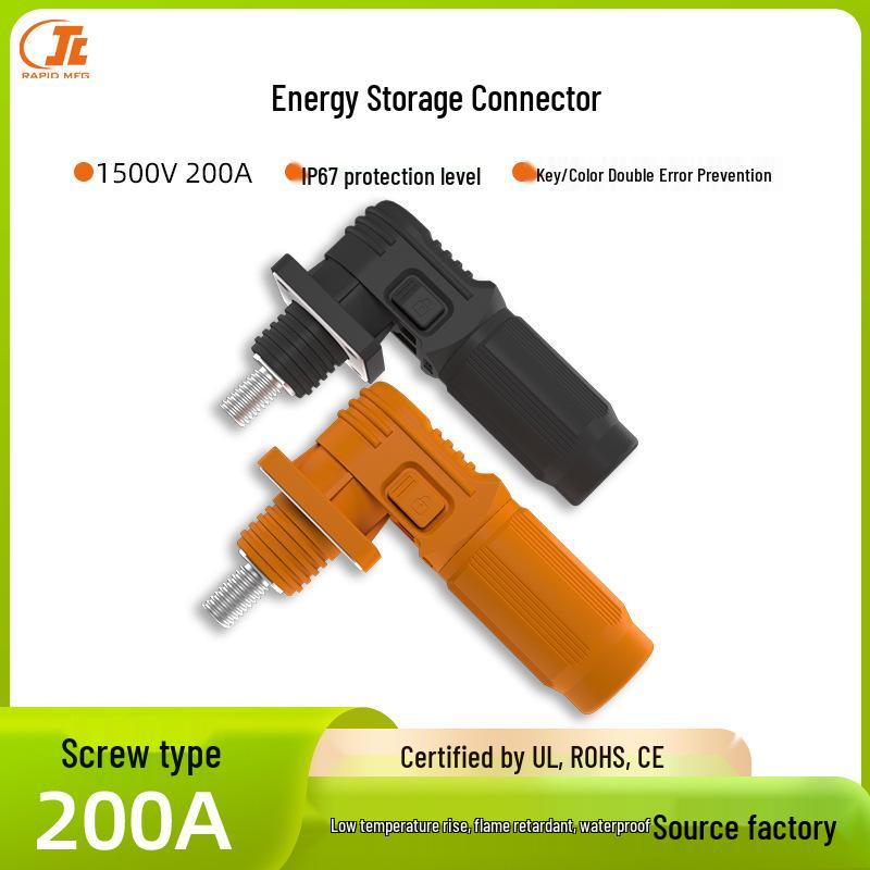 200A Single-Core High-Voltage Screw-Type Waterproof Energy Storage Battery Connector