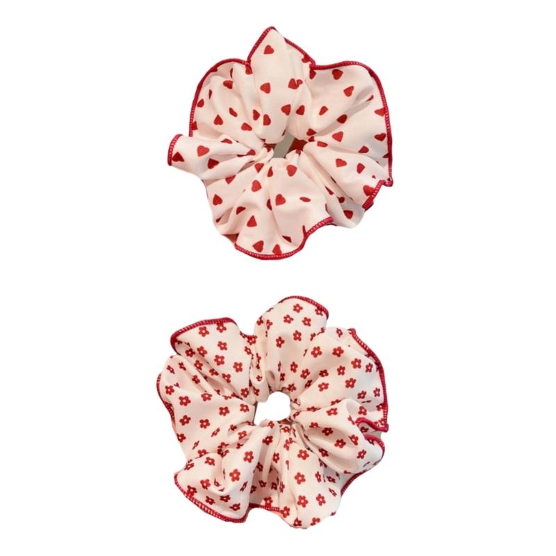 Red Hair Scrunchies for Women Hair Elastic Hair Rings Aesthetic Hair Tie Hair Scrunchy Ponytail Hair Holder