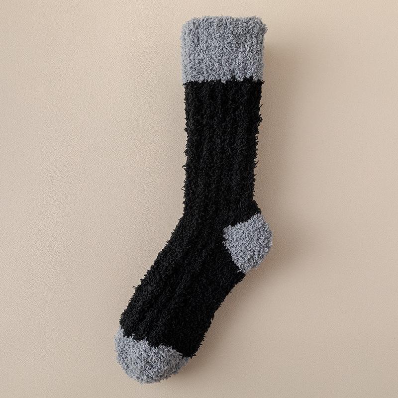 Coral Velvet Socks for Women Autumn Winter Extra Thick Warm Mid-tube Floor Socks Wool Circle Plus Velvet Sleeping Month Sleeping Socks