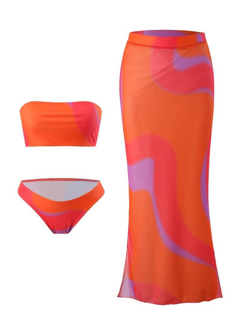 

Сексуальное европейско-американское бикини без рукавов: Комплект из трех предметов для купания Large