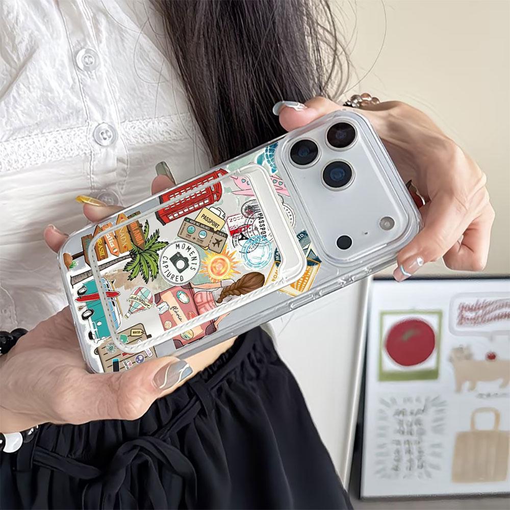 Modisches Tourismus-Label Für Magsafe-Geldbörse Magnetischer Kartenhalter Handyhülle Für iPhone 16 13 16 15 12 14 17 Pro Max 16E Plus Abdeckung