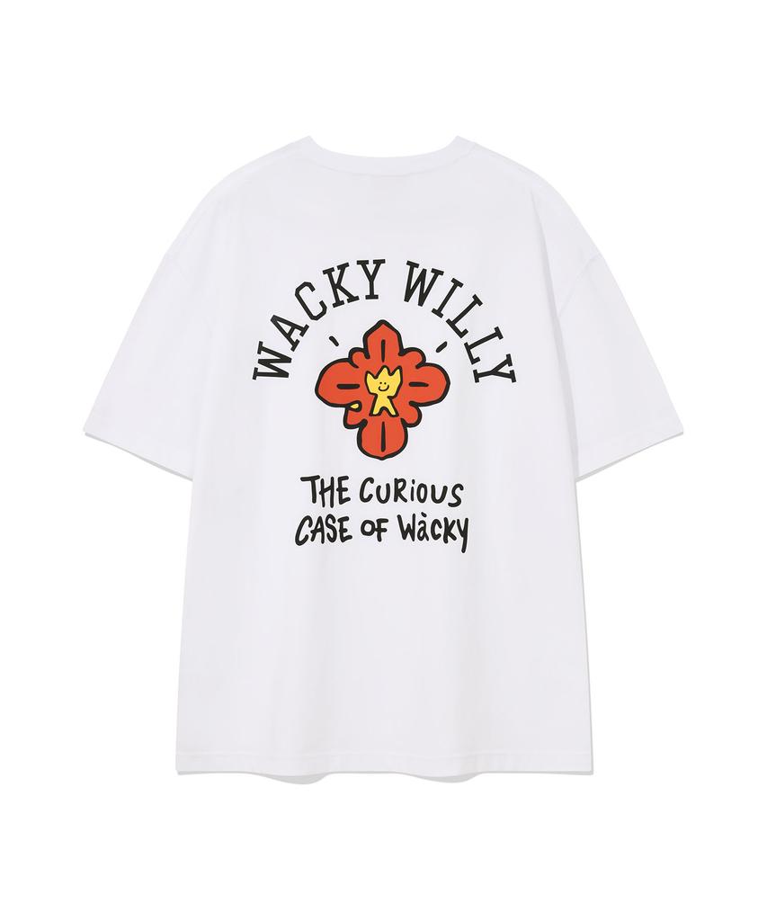 WACKY WILLY Flower Kiki White Short Sleeve T-Shirt