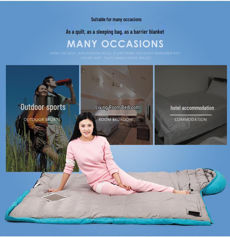 Ultralight White Duck Down Sleeping Bag for Outdoor Camping