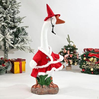 Weihnachtsgans Kostüm und Dekoration für die Feiertage Eine lustige Statuenverkleidung