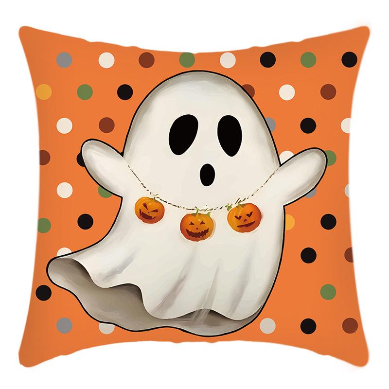 Halloween Pumpkin Pillow Case Cartoon Print Pillow Halloween Home Decor Polyester Pillow Case