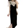 Plus Size Slimming Faux Two-Piece Long Dress - 2026 Summer Collection