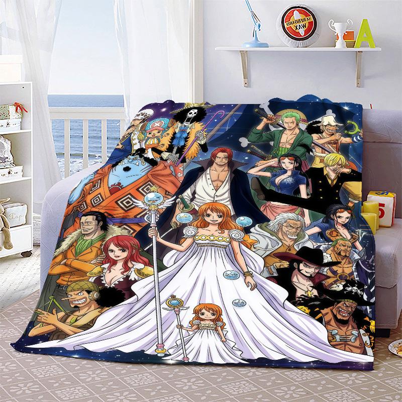 One Piece Soft Flannel Blanket Plush Warm Lightweight Throw for Sofa Bed Couch Cozy Winter Travel Decor Gift -QJY