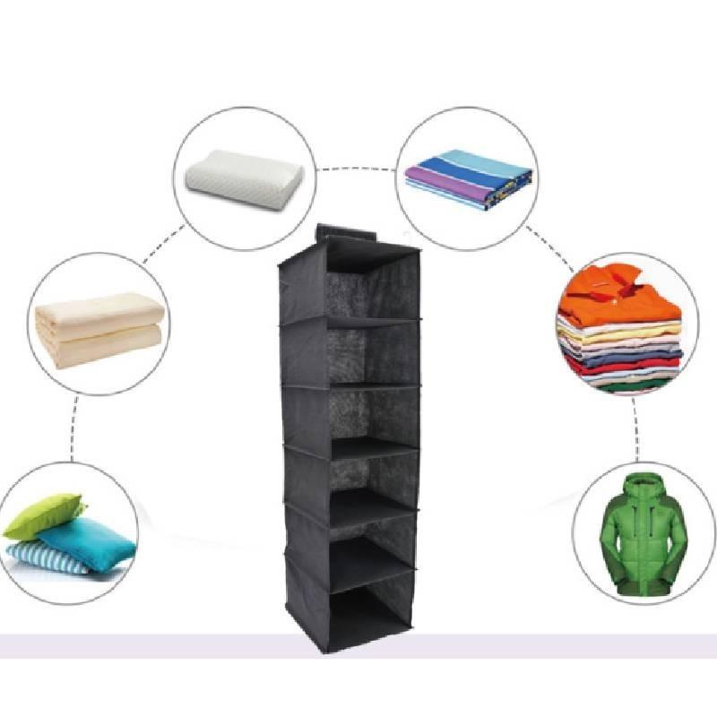 Layer 6 Shelf Closet Hanging Clothes Shoes Storage Rack Organizer Pocket Hanger