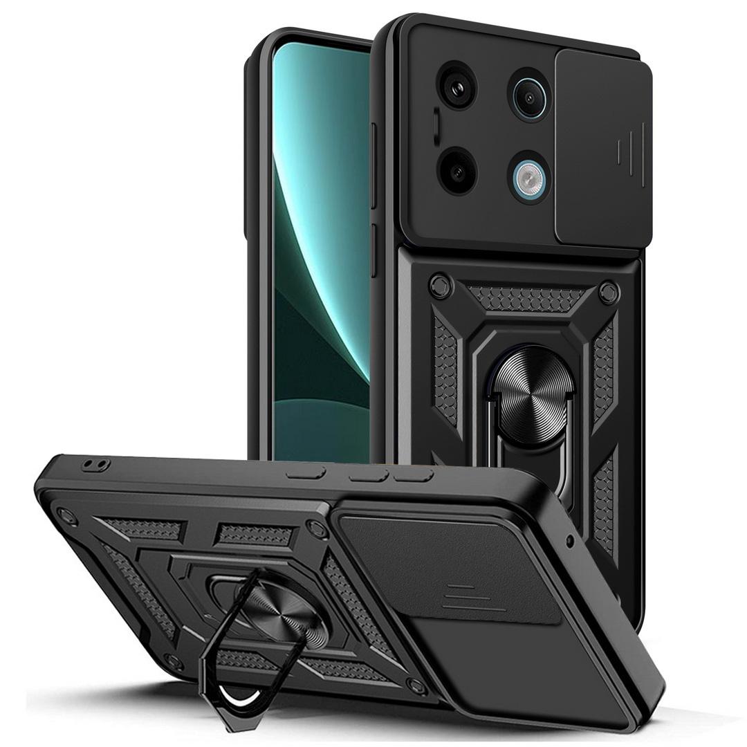 

Защитный чехол для камеры Xiaomi Redmi Note 13 Pro 12S 12 Pro + 11E 11 Pro 11S 11T 10 Pro 10S 9T 9 Pro 8, гибридный защитный чехол с кольцом For Note 13 Pro 4G чёрный