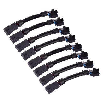 8Pcs Fuel Injector Connector Adapter Fit for EV1 To EV6/EV14 USCAR LS1 LS2 LS3 LT1 Black Plastic