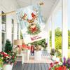1pcs Winter Welcome Garden Flag - Double-Sided Polyester Decorative Flag with Reindeer and Red Birds, Festive Wreath Design for Outdoor Lawn and Court