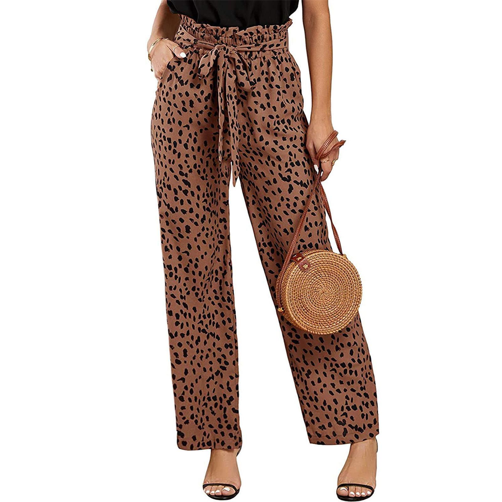 

Women s Sports & Fitness Running Casual Pants Loose Legged Wide Leg Pants M коричневый