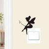 Enchanted Fairy Silhouette with Magic Wand Switch Plate Sticker for Bedroom Living Room Hallway Home Decor Self-Adhesive Removable Decal